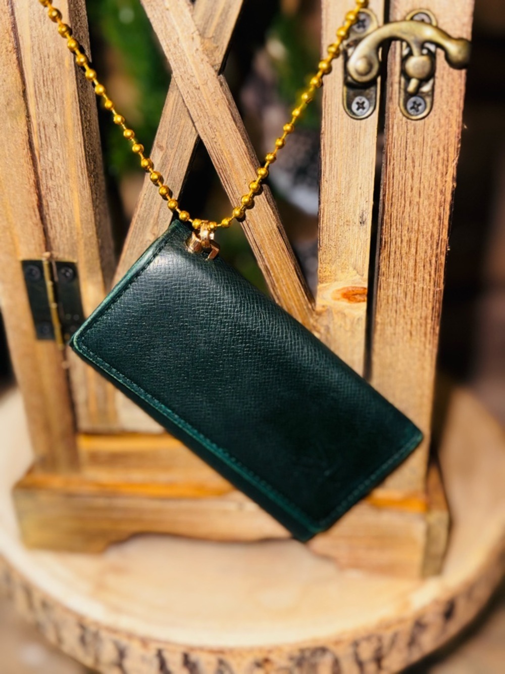 Louis Vuitton wallet credit card key holder reinvented necklace/wristlet vintage - Picture 3 of 14